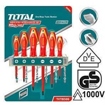 Conjunto 6 destornilladores electricista 1000V Total Tools THTIS566