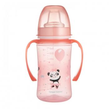 Canpol Babies EasyStart 240ml Training Cup with Handles - Exotic Animals Pink