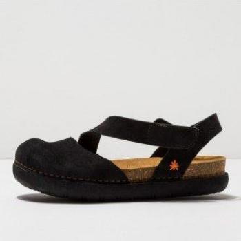 Sandalias de piel 1712 Rhodes negro para mujer