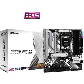 Asrock B650M PRO RS, AMD B650, Socket AM5, Micro ATX Motherboard, 4x DDR5 DIMM Slots, HDMI & DisplayPort Outputs, 2.5G Ethernet LAN, PCIe Gen 4 Support