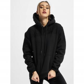 Urban Classics Women's Black Lace Inset Hoodie