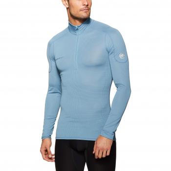 Mammut Camiseta Manga Larga GO Dry Zip Hombre Cloud - Camiseta, Hombre, Azul -
