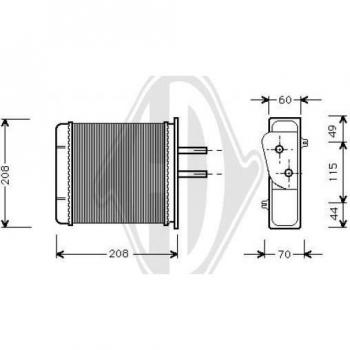 Radiador de calefacción DIEDERICHS DCM1071 - Calentador eléctrico, diseño compacto, potencia de 2000W, termostato ajustable, función de ventilación, protección contra sobrecalentamiento