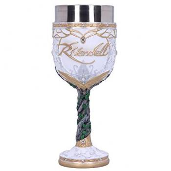 Copa decorativa Rivendell de El Señor de los Anillos, licencia oficial, color blanco, 19,5 cm