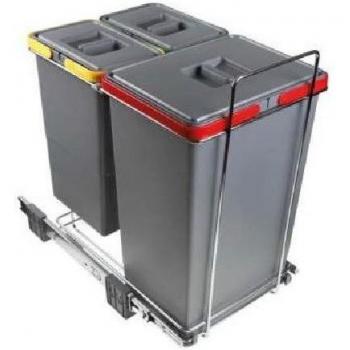 Cubo de Basura Ecofil Acabado Antracita Contenedores 1x24L y 2x8L