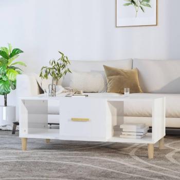 Mesa de centro vidaXL madera contrachapada 102x50x40 cm en color Blanco, Negro y Gris hormigón, ideal para salón o comedor, mesa auxiliar o de café