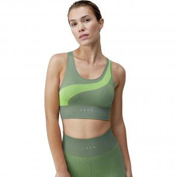 Top Deportivo Mujer Aila Seamless Verde Claro L - Soporte Medio-Alto