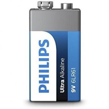 Philips 9V Ultra Alkaline Battery (6LR61) Blister Pack