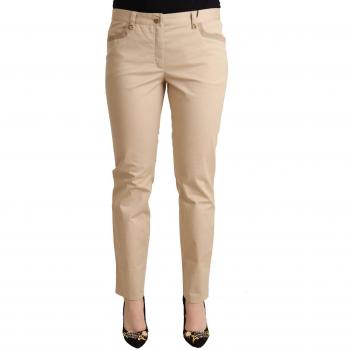 Dolce & Gabbana Beige Cotton Stretch Skinny Trouser Pants - IT46|XL, Pre-owned, Female, Size: L