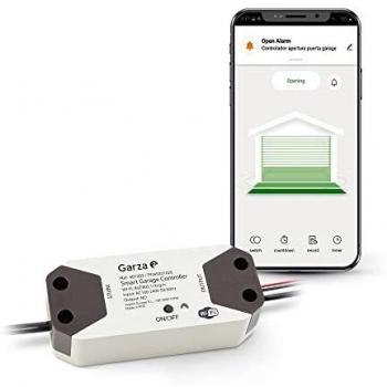 Garza ® Smarthome - Controlador de puerta de garaje Wifi. Programable, control remoto y controlable a través de voz y app, compatible con Alexa y Google Home.