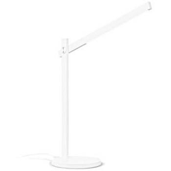 Lámpara de mesa LED regulable Pivot blanca con interruptor incorporado, 3000K, 7.5W, diseño moderno para oficina