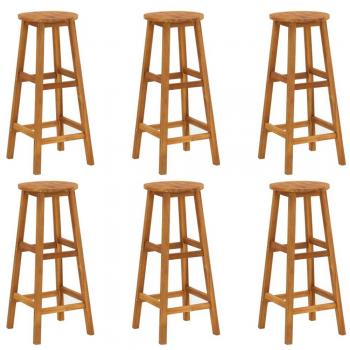 vidaXL Bar Stools 6 pcs Solid Acacia Wood
