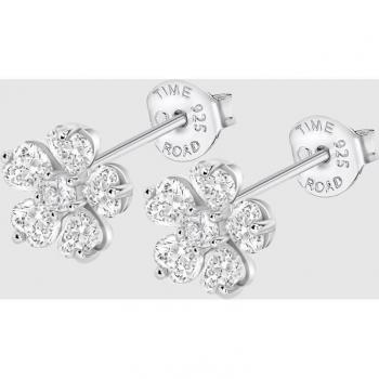 Pendientes Flor Time Road WS03355 Plata