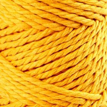 Cordón de Macramé Amarillo, 4 mm de Diámetro, 55 m de Longitud, 330 g por Rollo