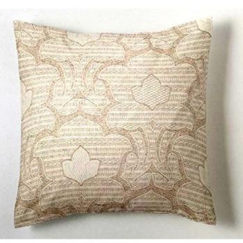ESTELA - Funda de cojín Jacquard CANGAS Color Lino - Medidas 50x50 cm - 28% Algodón / 20% Lino / 52% Poliéster - 144 Hilos