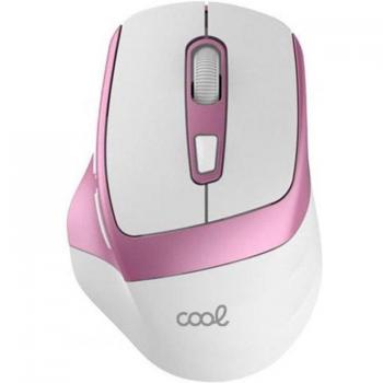 Ratón Inalámbrico Ergonómico COOL 3200 DPI Blanco/Rosa