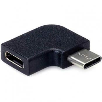 Adaptador USB 3.2 Gen 2 Tipo C a Tipo C, 90° Angulado, Negro