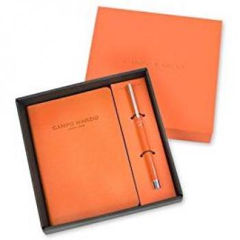 Campo Marzio - Set bolígrafo y diario 11x16, color mandarina