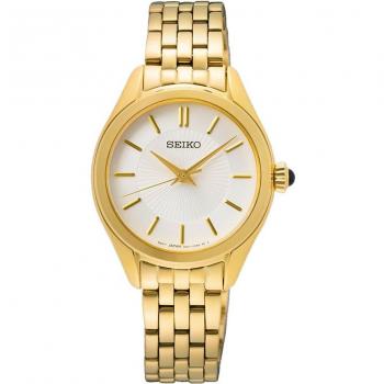 Reloj Seiko Ladies SUR538P1 - Elegante diseño de acero con correa dorada para mujer