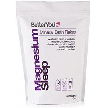 BetterYou Magnesium Sleep Mineral Bath Flakes | Zechstein Magnesium Infused with Lavender & Chamomile to Soothe Aching Muscles | Relaxing Essential Oils for Deep Sleep | 1kg