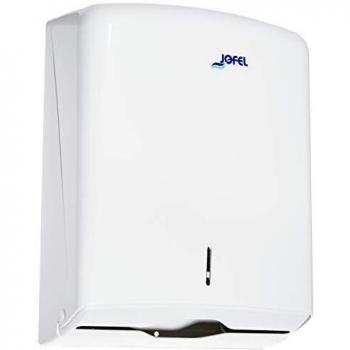 Jofel AH33000 - Dispensador de toallas formato zig-zag, admite 600 toallas, color blanco