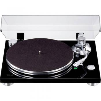 TEAC TN-3B-SE Belt Drive Turntable, Tocadiscos de Vinilo con Amplificador MM Phono EQ y Brazo SAEC, Velocidades de 33 y 45 RPM - Negro