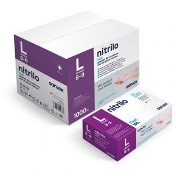 Guante Nitrilo Flash Talla Grande Azul Santex 100 Unidades Desechables Sin Polvo