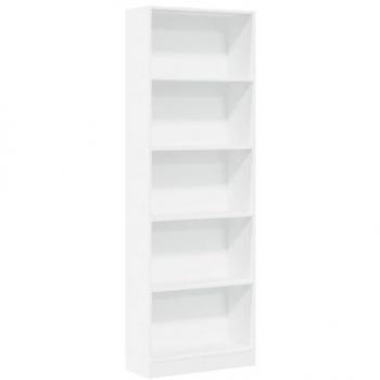 Estantería de madera de ingeniería blanca 60x24x176 cm