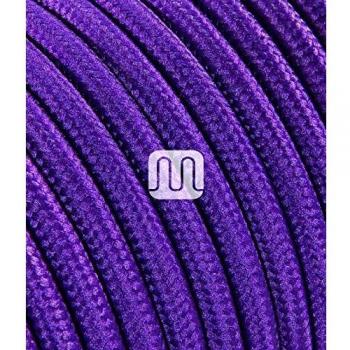 Cabo Eléctrico Textil Redondo H03VV-F 2x0.75 mm² Color Violeta 3 Metros - Diseño Italiano