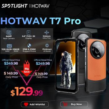 Smartphone Rugged Hotwav T7 Pro 6GB RAM 256GB Almacenamiento Doble SIM Negro Pantalla 6.6'' FHD+ Batería 6280mAh Cámara 64MP IP68