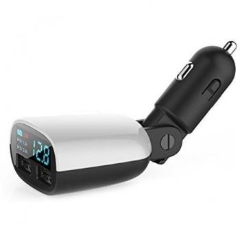 Hrph 3.4a del cargador del coche del inversor de corriente Voltaje Automático LED de visualización de alarma adaptador USB doble