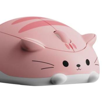 Ratón Inalámbrico Akko Tema Gato 2.4GHz Bluetooth 3.0/5.0 Óptico Ergonómico 1200DPI para PC y Laptop