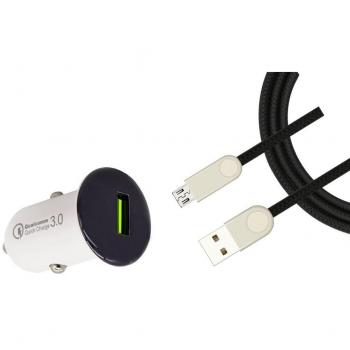 Bellatio® Cargador coche Xiaomi Redmi 4X carga rapida Quick Charge 3.0 24W cargador coche usb Xiaomi Redmi 4X cargador de coche Xiaomi Redmi 4X cargador de coche para Xiaomi Redmi 4X negro