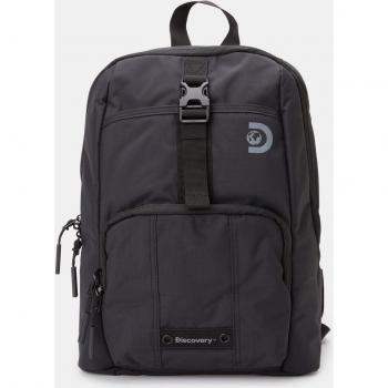 Mochila urbana pequeña DISCOVERY Shield en negro de poliéster reciclado con compartimento para tablet