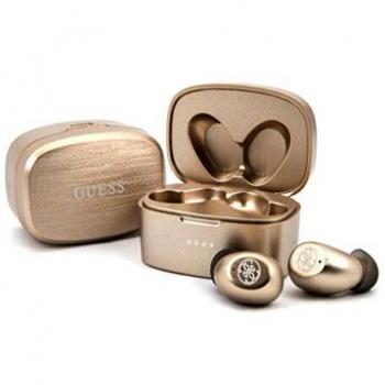 Auriculares inalámbricos TWS Guess GUTWSJL4GGO - Oro, Bluetooth 5.0, ANC, 4 horas de autonomía, con estación de acoplamiento