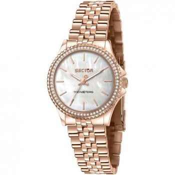 Sector No Limits Rosegold Quartz Watch with White Dial for Women, Pink, Size: ONE SIZE