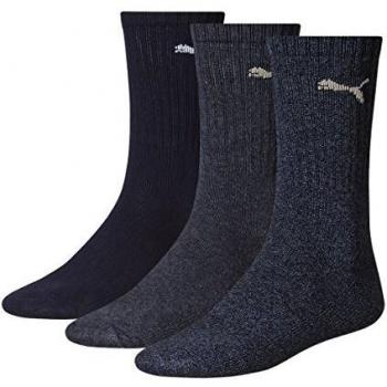 PUMA Men's Sports Crew Socks 3-Pack, Navy Blue, Size 43-46