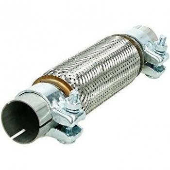 ECD Germany Tubo flexible de acero inoxidable Interlock 45,5 x 200 mm con Abrazaderas