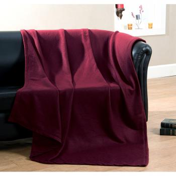 EHC – Manta polar térmica super suave manta polar manta de sofá, vino, único, 130 x 210 cm