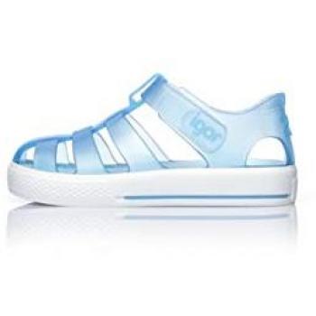 Sandalias Cangrejeras Igor para Niños - Fabricadas en España, Color Celeste, Tamaño: 20, Material: Goma, Diseño Cerrado con Abrojo