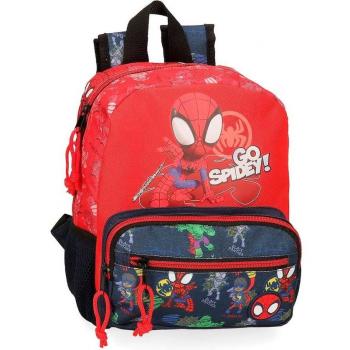 Mochila Infantil Marvel Spider-Man Go Spidey, Poliéster, Rojo, 23x28x10cm con Bolsillo Frontal