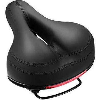 Exuan Comfortable Bike Seat Bicycle Saddle Thickening of The Memory Foam Waterproof Replacement Leather Bike Saddle on Your Mountain Bike for Women and Men with Big Bottoms