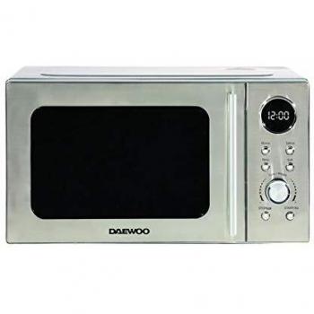 Microondas Digital Daewoo 700W, 20L, 5 Niveles de Potencia y Función Descongelar - Plata