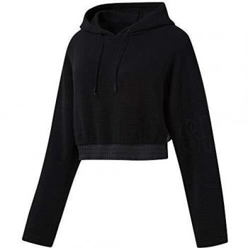 Reebok LM Lightweight Hoodie Sudadera, Mujer, Negro, M