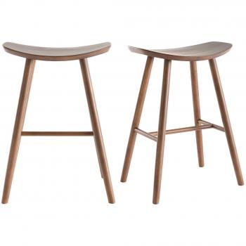 Set de 2 taburetes de cocina de nogal 65 cm DEMORY