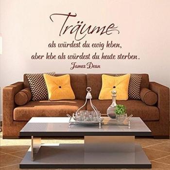 'Träume como interpretas Du Ewig Leben, pero Vive como interpretas Du Hoy morir James Dean Inspirational Pegatinas, vinilo, custom, 30hx57w