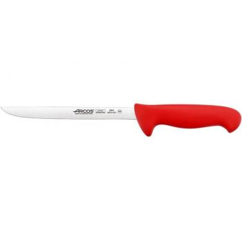 Arcos Serie 2900, Cuchillo Fileteador Flexible, Hoja de Acero Inoxidable Nitrum de 200 mm, Mango inyectado en Polipropileno Color Rojo