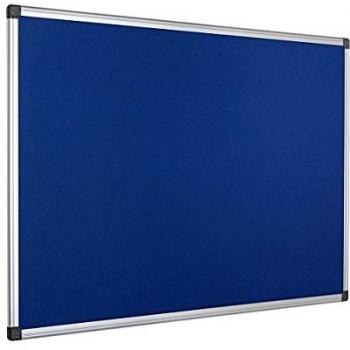 Bi-Office Notice Board Maya, Blue Felt, Aluminium Frame, 60 x 45 cm