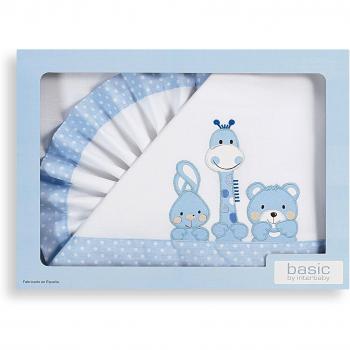 INTER BEBÉ 04094-01 juego de cama para cuna - Mod básicos Amigos, 3 piezas, azul