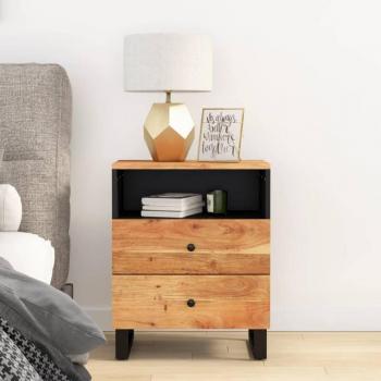 Acacia Wood Bedside Cabinet 50x33x62 cm - Solid & Engineered Wood